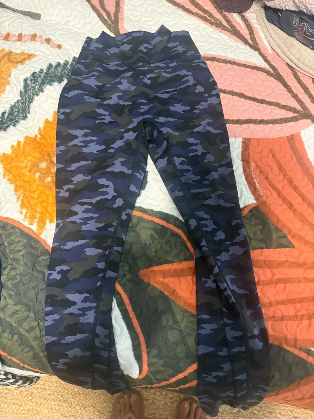 Camo Leggings in Navy and Black - Unbranded
